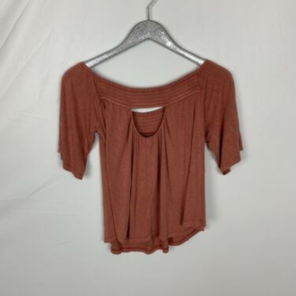 AEO Soft & Sexy Off-The-Shoulder Shirt, Berry - Picture 2 of 6